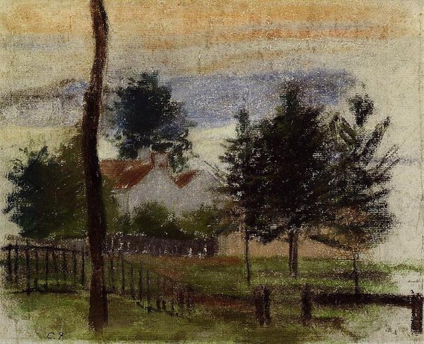 Landscape at Louveciennes by Camille Pissarro - Hand-Painted Oil Painting Reproduction