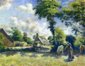 Landscape at Melleray, Woman Carrying Water to Horses