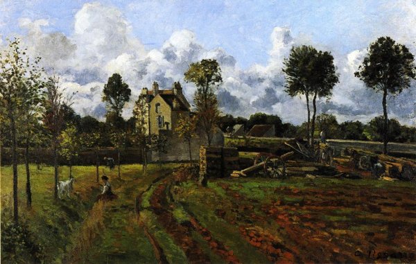 Landscape at Pontoise by Camille Pissarro - Hand-Painted Oil Painting Reproduction