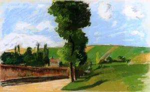 Landscape at Pontoise Oil painting by Camille Pissarro