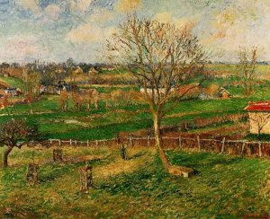 Landscape, Fields, Eragny Oil painting by Camille Pissarro