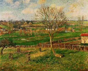 Landscape, Fields, Eragny by Camille Pissarro Oil Painting