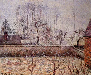 Landscape, Frost and Fog, Eragny by Camille Pissarro - Oil Painting Reproduction