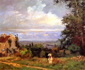 Landscape Near Louveciennes by Camille Pissarro - Oil Painting Reproduction