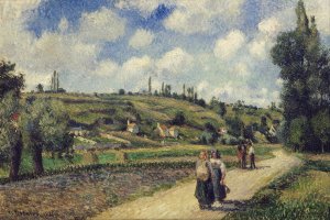 Landscape near Pontoise, the Auvers Road by Camille Pissarro Oil Painting
