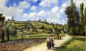 Landscape near Pontoise, the Auvers Road by Camille Pissarro - Oil Painting Reproduction