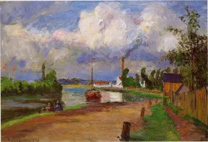 Landscape of the Oise Oil painting by Camille Pissarro