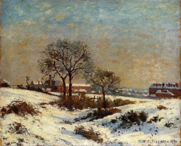 Landscape Under Snow, Upper Norwood by Camille Pissarro - Hand-Painted Oil Painting Reproduction