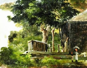 Landscape with House in the Woods in Saint Thomas, Antilles also known as Village Scene