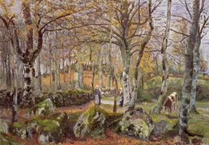 Landscape with Rocks, Montfoucault by Camille Pissarro - Oil Painting Reproduction