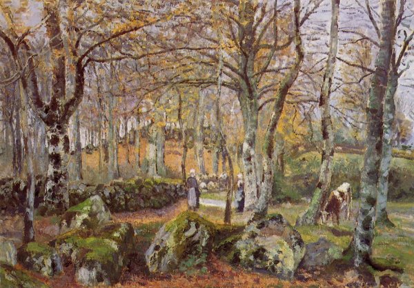 Landscape with Rocks, Montfoucault by Camille Pissarro - Hand-Painted Oil Painting Reproduction