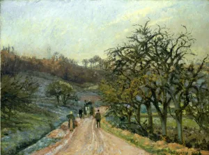 Lane of Apple Trees Near Osny, Pontoise by Camille Pissarro - Oil Painting Reproduction