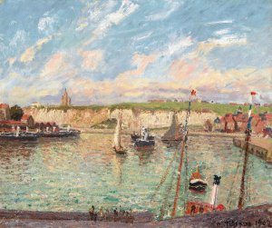 L'avant-Port De Dieppe, Apres-Midi, Temps Lumineux by Camille Pissarro Oil Painting