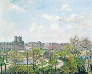 Le Jardin Des Tuileries Et Le Pavillon De Flore, Matin, Printemps by Camille Pissarro Oil Painting