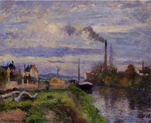 Le Quai du Pothuis a Pontoise by Camille Pissarro Oil Painting