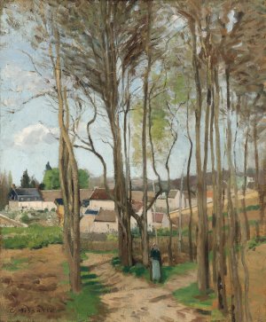 Le village a travers les arbres by Camille Pissarro Oil Painting