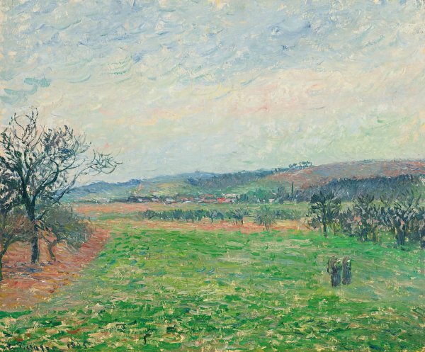 Les Coteaux De Gisors, Temps Gris  by Camille Pissarro - Hand-Painted Oil Painting Reproduction