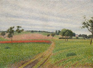 Les Coteaux de Thierceville, temps gris by Camille Pissarro Oil Painting