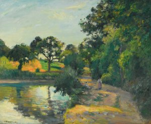 L'etang Au Soleil Couchant, Montfoucault by Camille Pissarro Oil Painting