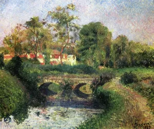 Little Bridge on the Voisne, Osny by Camille Pissarro Oil Painting