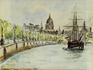 London, St. Paul's Cathedral by Camille Pissarro - Oil Painting Reproduction