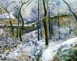 Lousy Weather, Pontoise, Snow Effect painting by Camille Pissarro