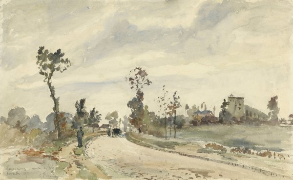 Louveciennes, Route de Saint-Germain  by Camille Pissarro - Hand-Painted Oil Painting Reproduction