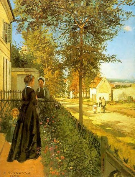 Louveciennes: the Road to Versailles by Camille Pissarro - Hand-Painted Oil Painting Reproduction