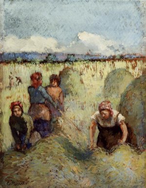 Making Hay by Camille Pissarro Oil Painting