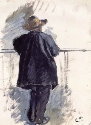 Man from Behind by Camille Pissarro - Oil Painting Reproduction