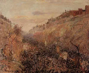 Mardi-Gras, Sunset, Boulevard Montmartre by Camille Pissarro - Oil Painting Reproduction