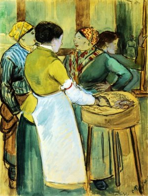 Market at Pontoise by Camille Pissarro Oil Painting