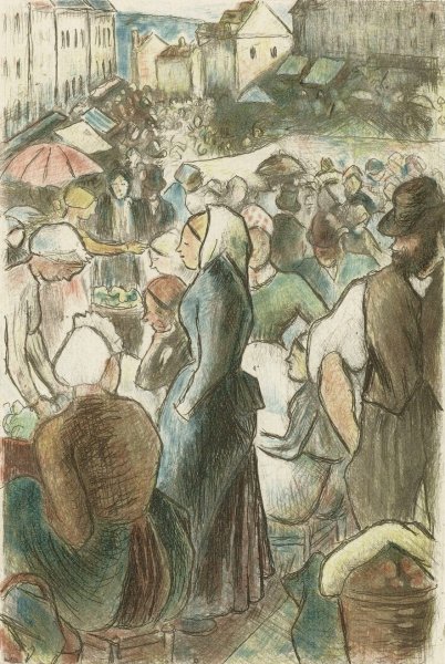 Main Product Photo of Markt in Gisors  Painting by Camille Pissarro