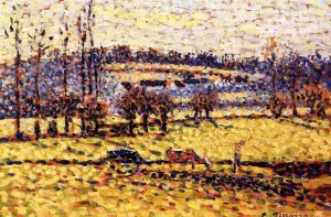 Meadow at Bazincourt by Camille Pissarro Oil Painting