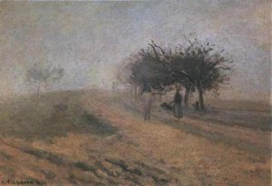 Misty Morning at Creil by Camille Pissarro Oil Painting