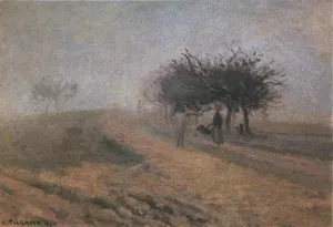 Misty Morning at Creil by Camille Pissarro - Oil Painting Reproduction