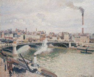 Morning, An Overcast Day, Rouen by Camille Pissarro Oil Painting
