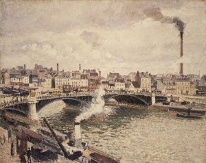 Morning, An Overcast Day, Rouen by Camille Pissarro Oil Painting