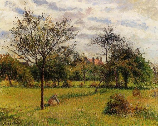Morning, Autumn Sunlight, Eragny by Camille Pissarro - Hand-Painted Oil Painting Reproduction