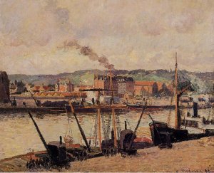 Morning, Rouen, the Quays by Camille Pissarro Oil Painting