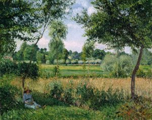 Morning Sunlight Effect, Eragny by Camille Pissarro Oil Painting