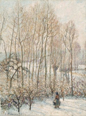 Morning Sunlight on the Snow, Eragny-sur-Epte by Camille Pissarro Oil Painting