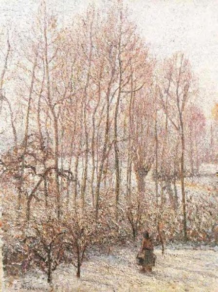 Morning, Sunshine Effect, Winter by Camille Pissarro - Hand-Painted Oil Painting Reproduction