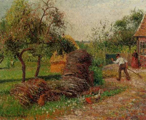 Mother Lucien's Yard by Camille Pissarro - Oil Painting Reproduction