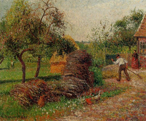 Main Product Photo of Mother Lucien's Yard Painting by Camille Pissarro