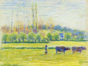 Near Eragny Oil painting by Camille Pissarro