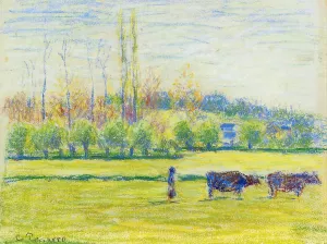 Near Eragny by Camille Pissarro - Oil Painting Reproduction