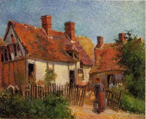 Old Houses at Eragny by Camille Pissarro Oil Painting