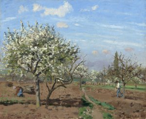 Orchard in Bloom, Louveciennes by Camille Pissarro Oil Painting