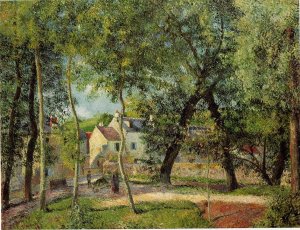 Paysage a Osny pres de l'abreuvoir by Camille Pissarro Oil Painting